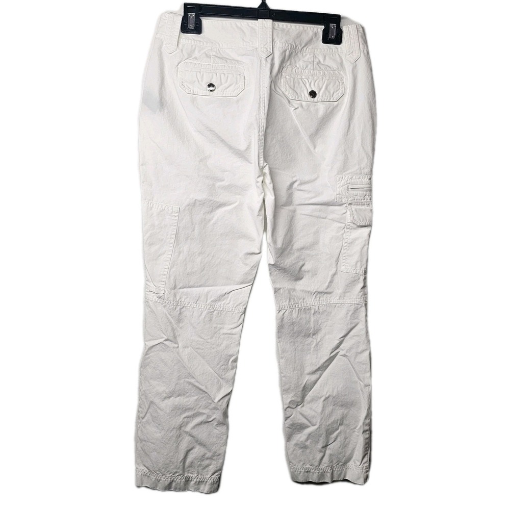 LRL Lauren Ralph Lauren Cargo Pants Womens Size 8P 8 Petite White Pockets EUC - Picture 3 of 10